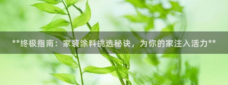 和记app官网登录：**终极指南：家装涂料挑选秘诀，为你的家注入活力**