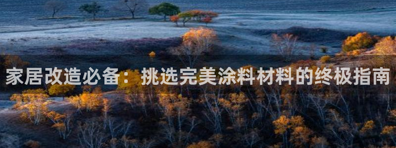 和记平台注册：家居改造必备：挑选完美涂料材料的终极指南