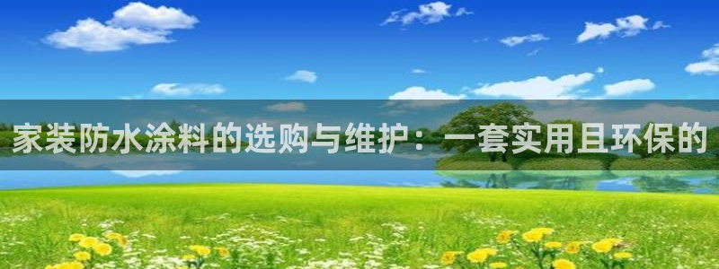 和记网页版：家装防水涂料的选购与维护：一套实用且环保的