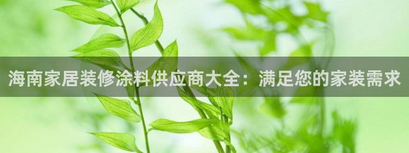 和记娱好网址：海南家居装修涂料供应商大全：满足您的家装需求