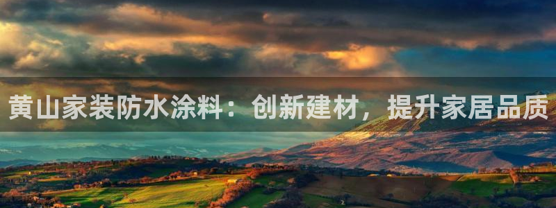 和记官方直营注册：黄山家装防水涂料：创新建材，提升家居品质