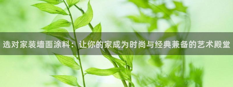 和记最新官方网址：选对家装墙面涂料：让你的家成为时尚与经典兼备的艺术殿堂